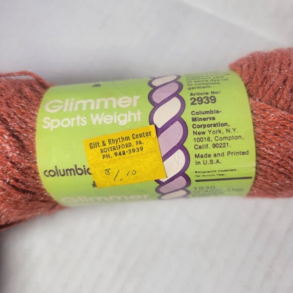 Lot of 6 Skeins Vintage Columbia Minerva Glimmer Sports Weight Yarn - Picture 5 of 6